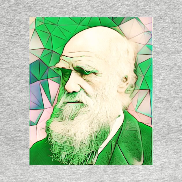 Charles Darwin Green Portrait | Charles Darwin Artwork 7 by JustLit